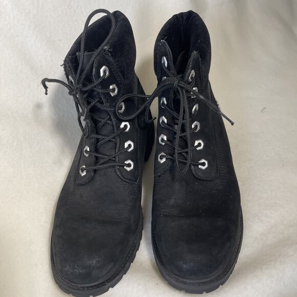 Timberland Women's Size 8 Black Nubuck Leather Boots , EUC! - Picture 3 of 6